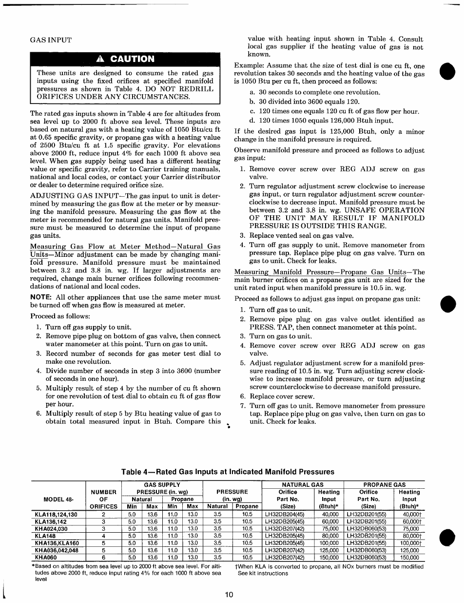 A caution | Carrier 48KHA User Manual | Page 10 / 22