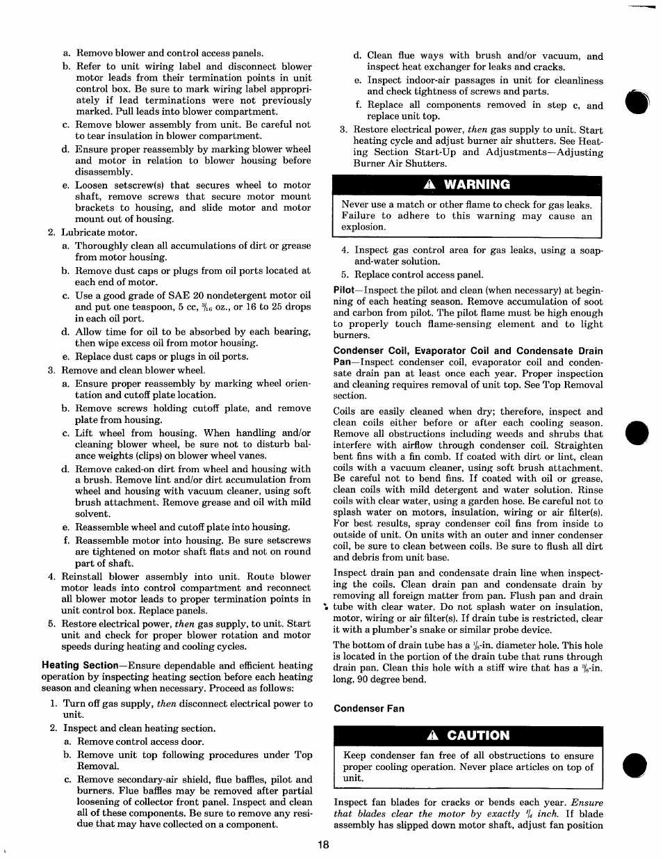 A warning, Condenser fan, A caution | Carrier 48KHA User Manual | Page 18 / 22