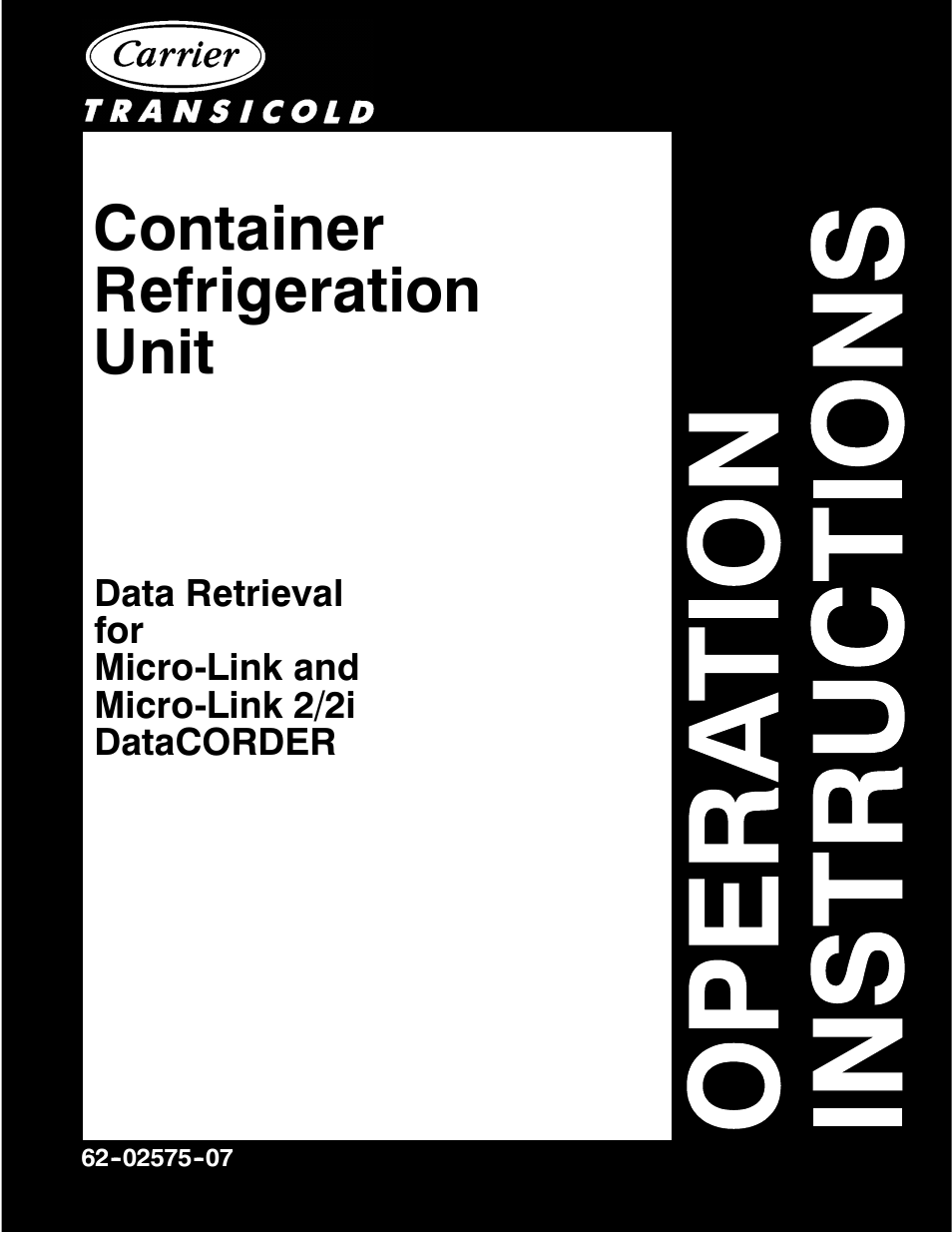 Carrier Container Refrigeration Unit User Manual | 60 pages