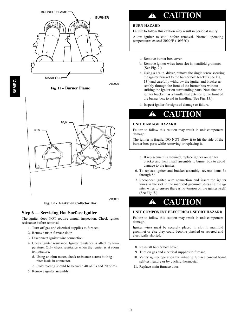 Caution | Carrier 58MEC User Manual | Page 10 / 18