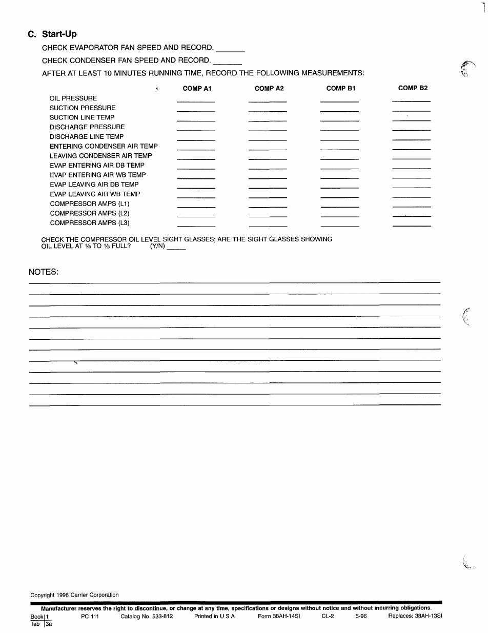 C. start-up | Carrier 38AH044-134 User Manual | Page 56 / 56