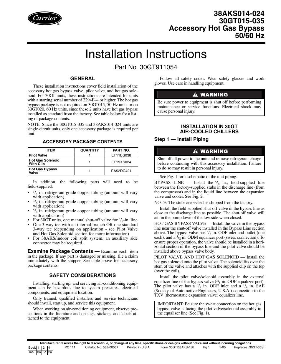 Carrier 38AKS014-024 User Manual | 4 pages