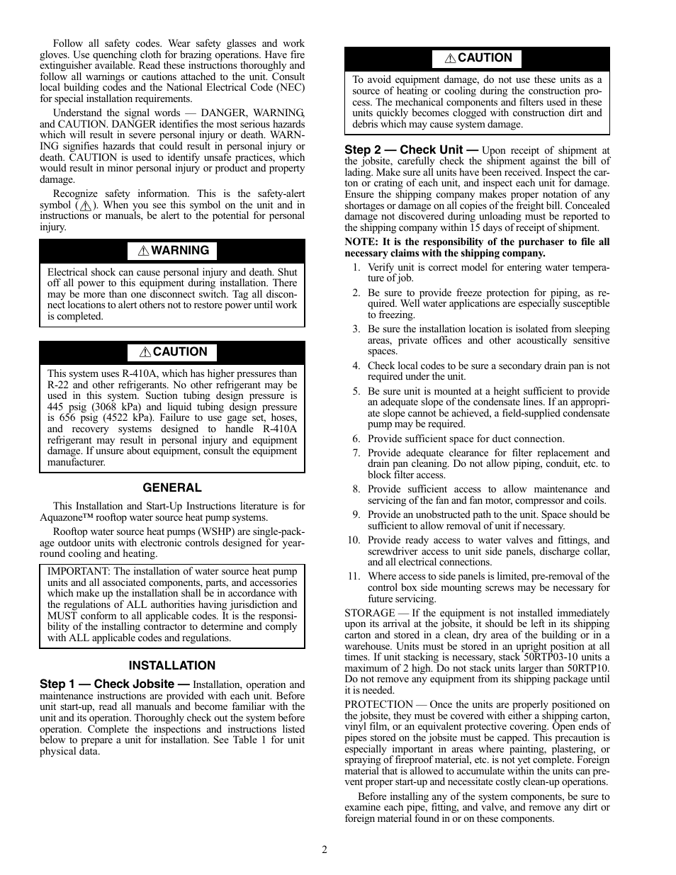 Carrier AQUAZONE 50RTP03-20 User Manual | Page 2 / 60