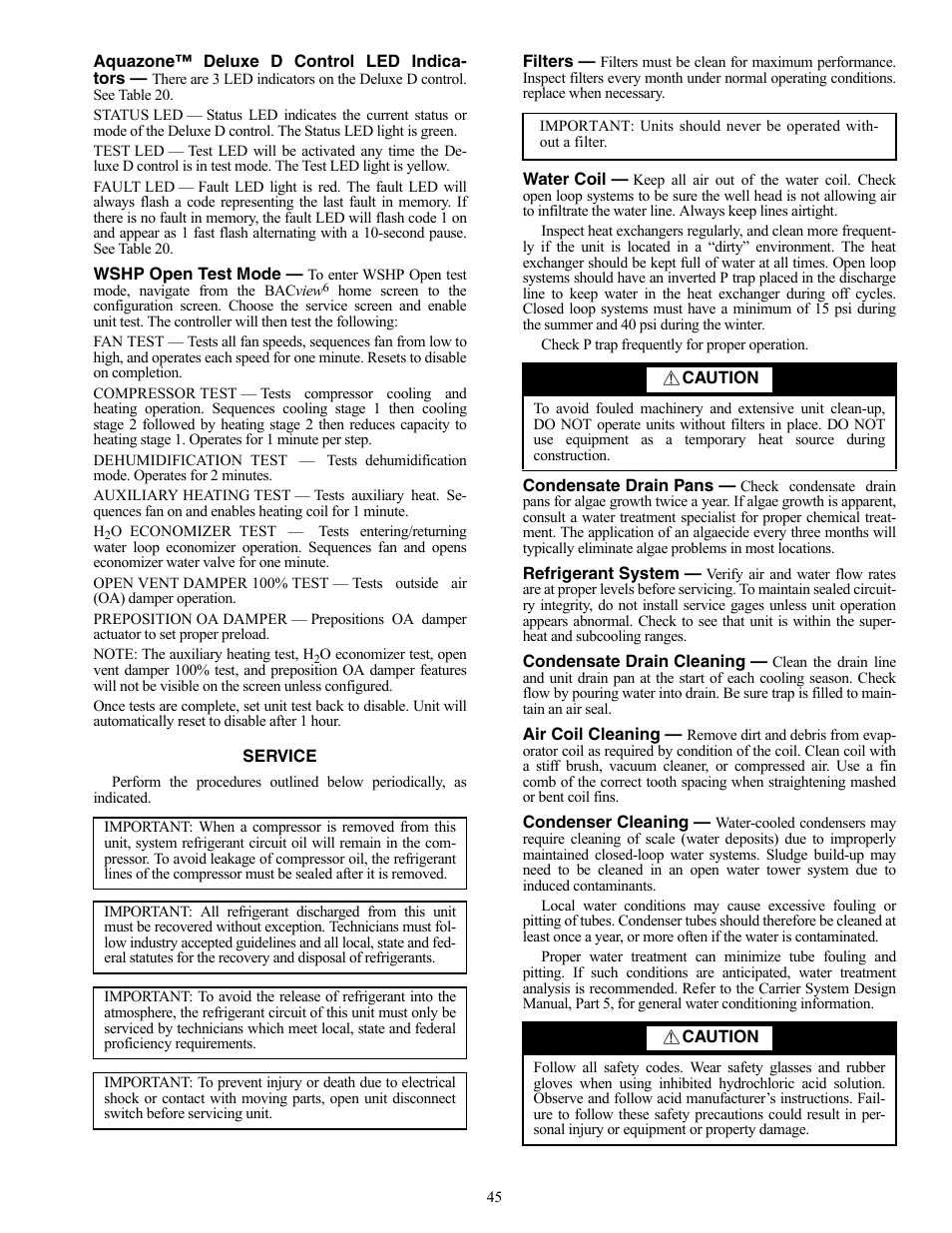 Carrier AQUAZONE 50RTP03-20 User Manual | Page 45 / 60