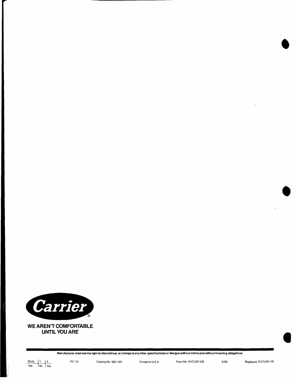 Carrier | Carrier 51CV/GY User Manual | Page 16 / 16