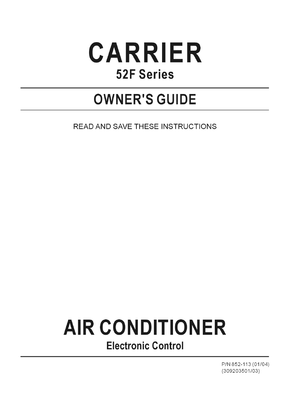 Carrier 52F User Manual | 10 pages