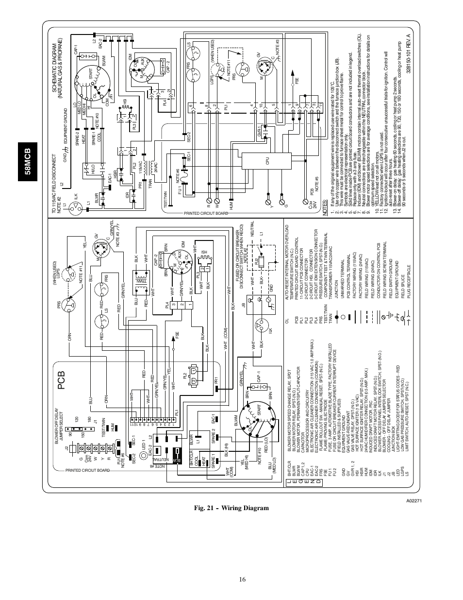 58mc b, Fig. 21 -- wiring diagram | Carrier 58MCB User Manual | Page 16 / 20