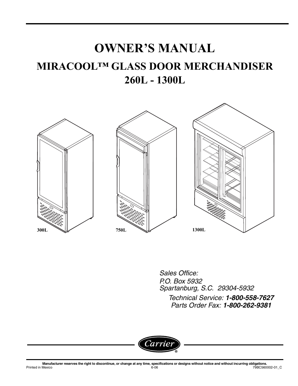 Carrier Miracool 260L User Manual | 16 pages