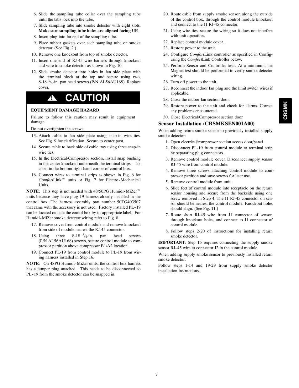 Caution | Carrier 48/50PG20-28 User Manual | Page 7 / 10