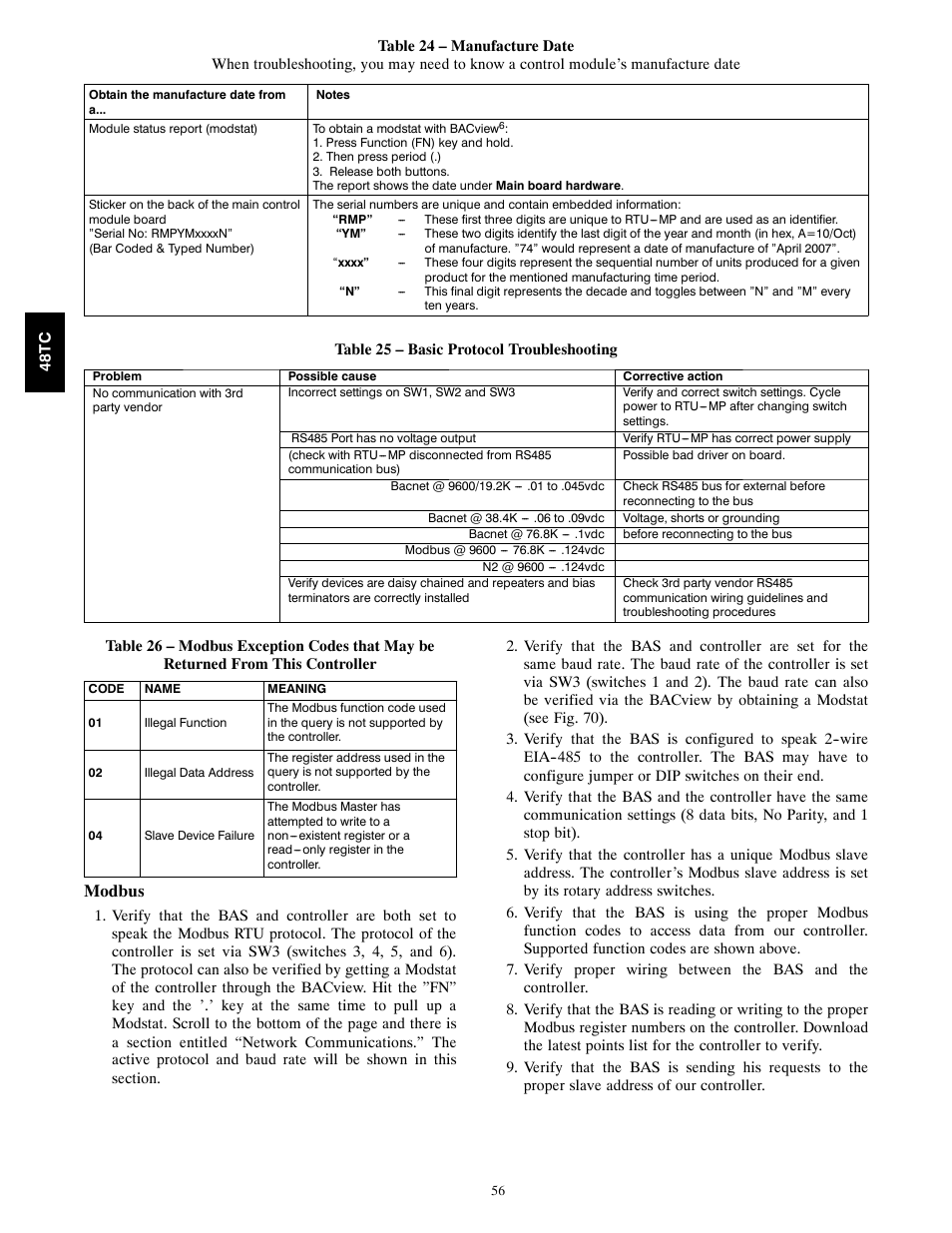 Modbus | Carrier 48TC*D08 User Manual | Page 56 / 98