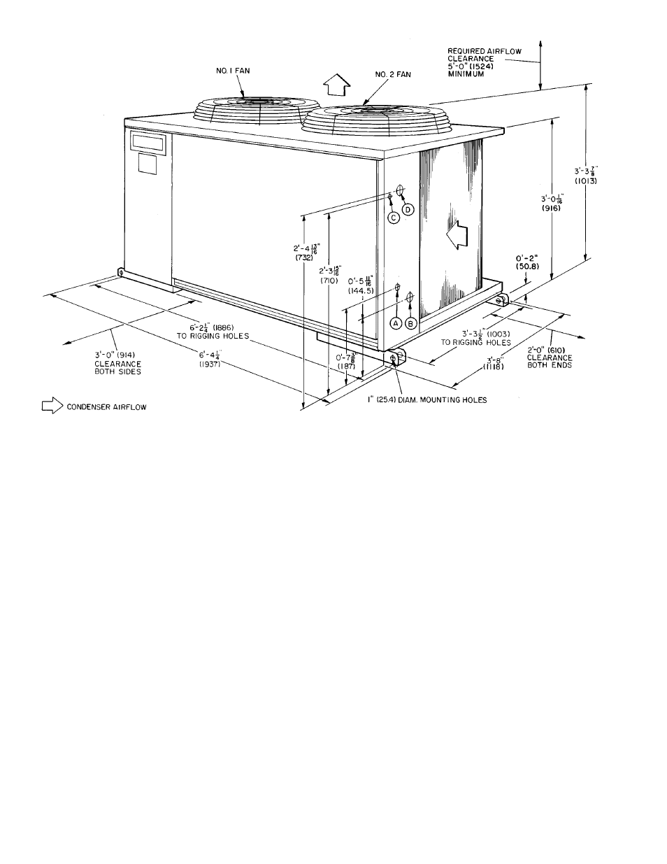 Fig. 1 — dimensions (ft-in.) 2 | Carrier 38AE014 User Manual | Page 2 / 20