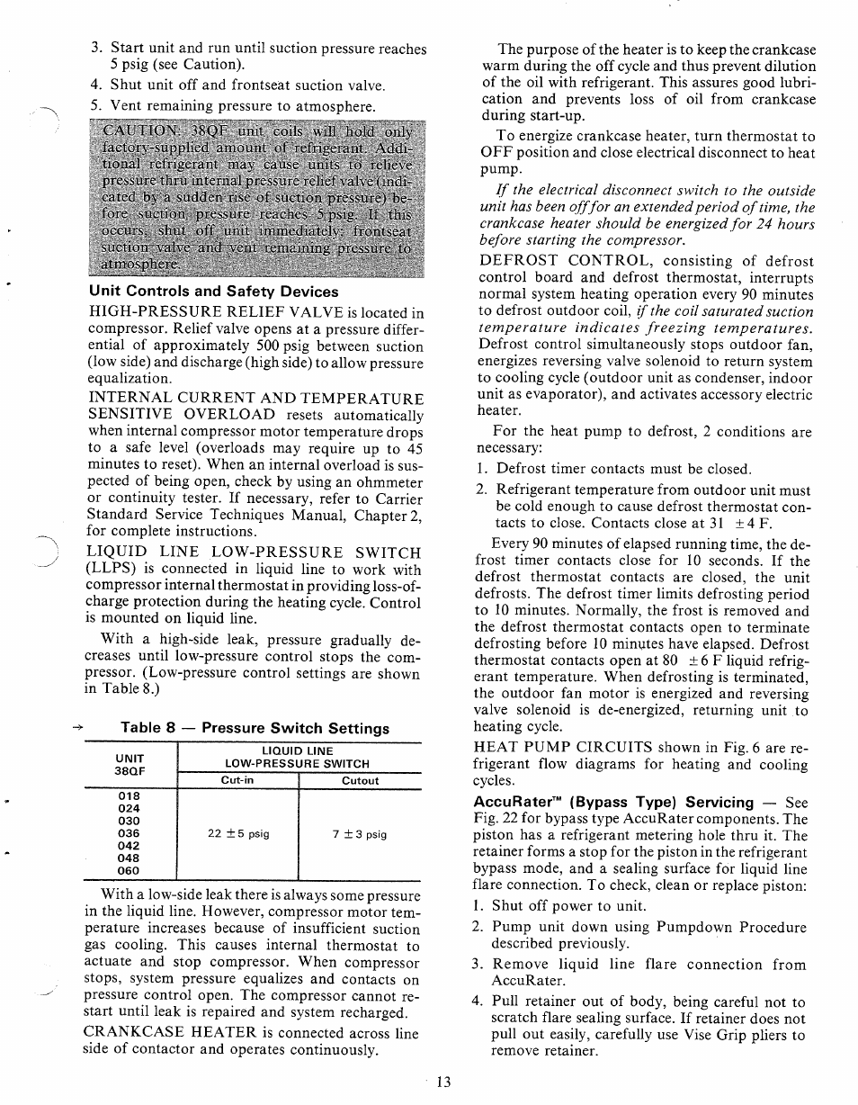 Unit controls and safety devices | Carrier 38QF User Manual | Page 13 / 18