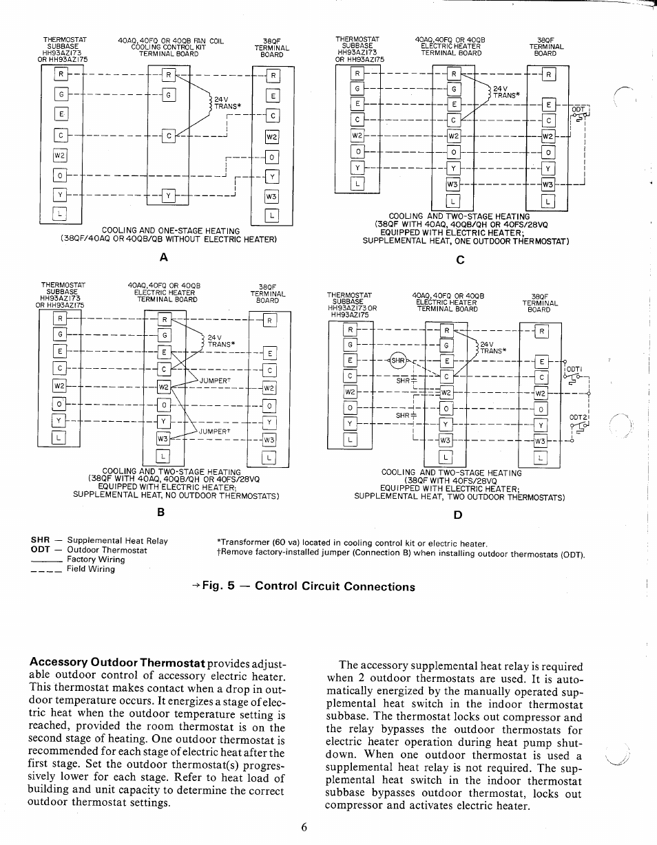 Fig. 5 — control circuit connections | Carrier 38QF User Manual | Page 6 / 18