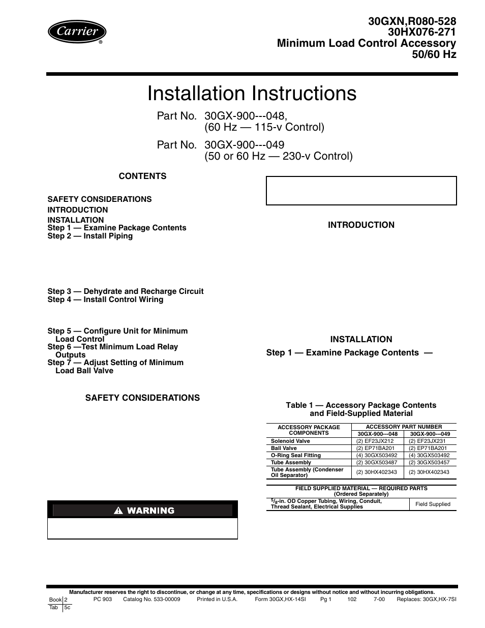 Carrier 30GXN User Manual | 8 pages