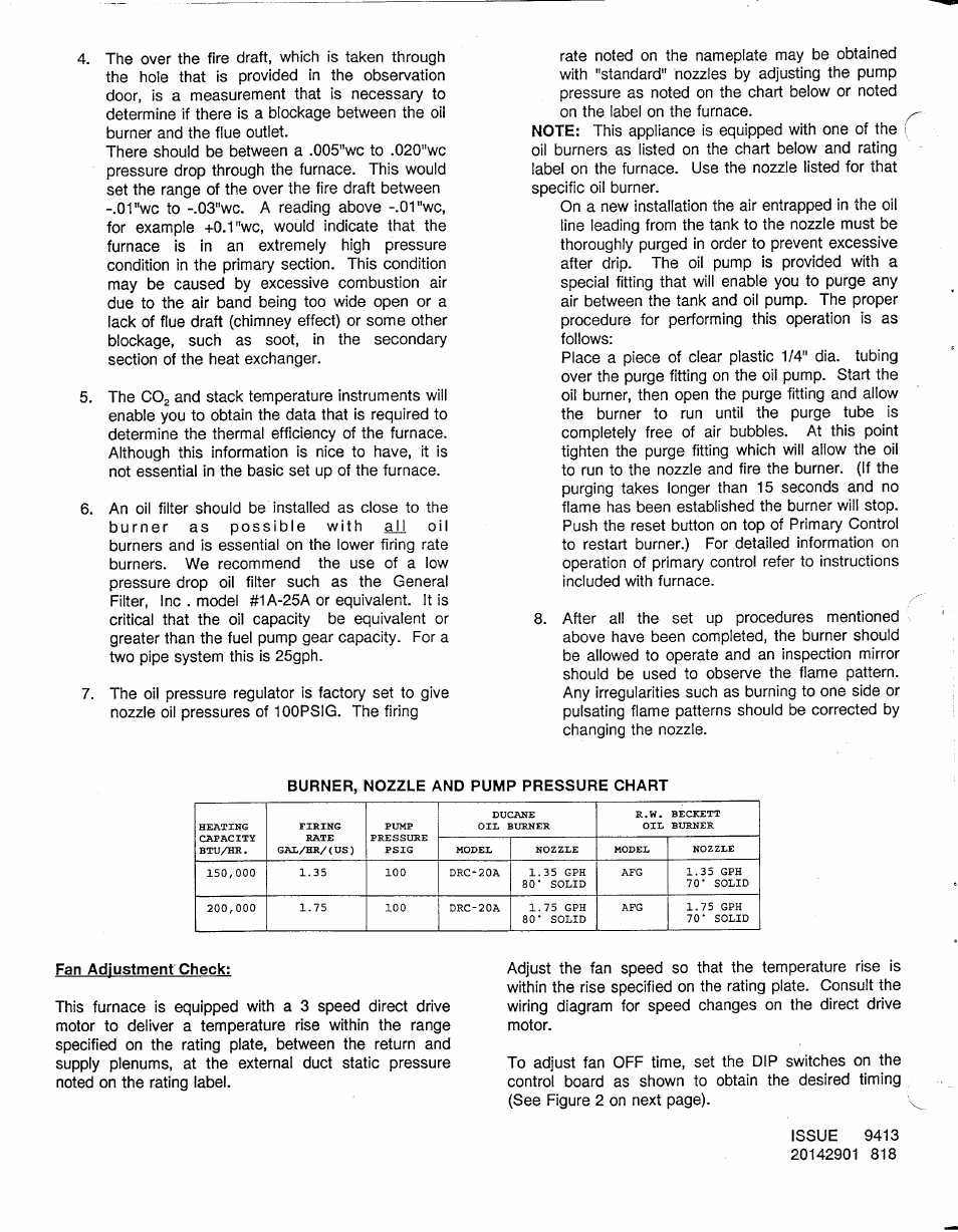 Fan adjustment check | Carrier UPFLOW 58BTA User Manual | Page 8 / 20