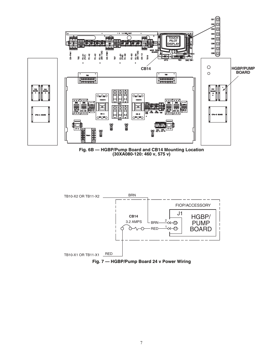 Hgbp/ pump board | Carrier MINIMUM LOAD CONTROL ACCESSORY 30XA080-500 User Manual | Page 7 / 8