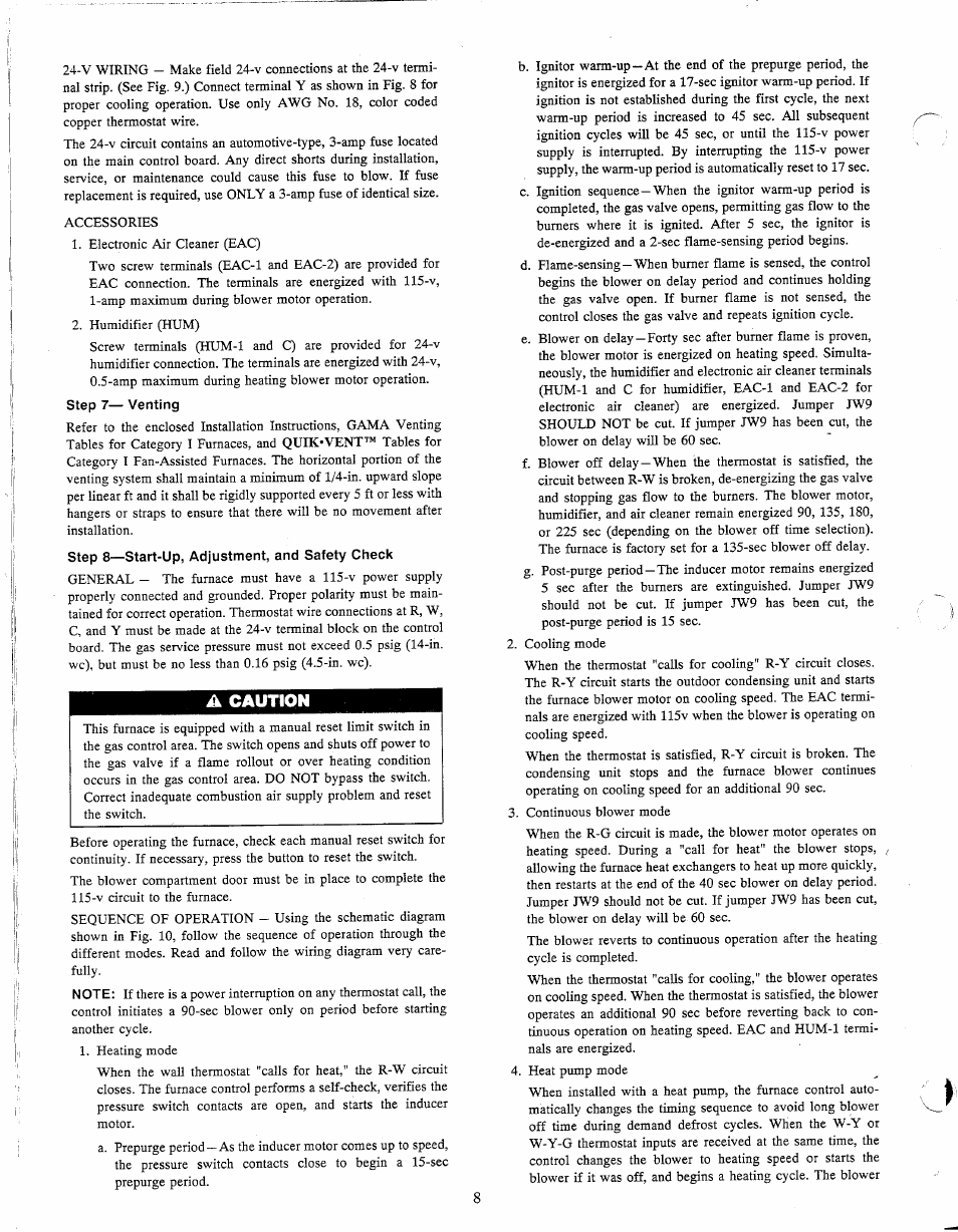 A caution | Carrier WEATHERMAKER 8000 58WAV User Manual | Page 8 / 14