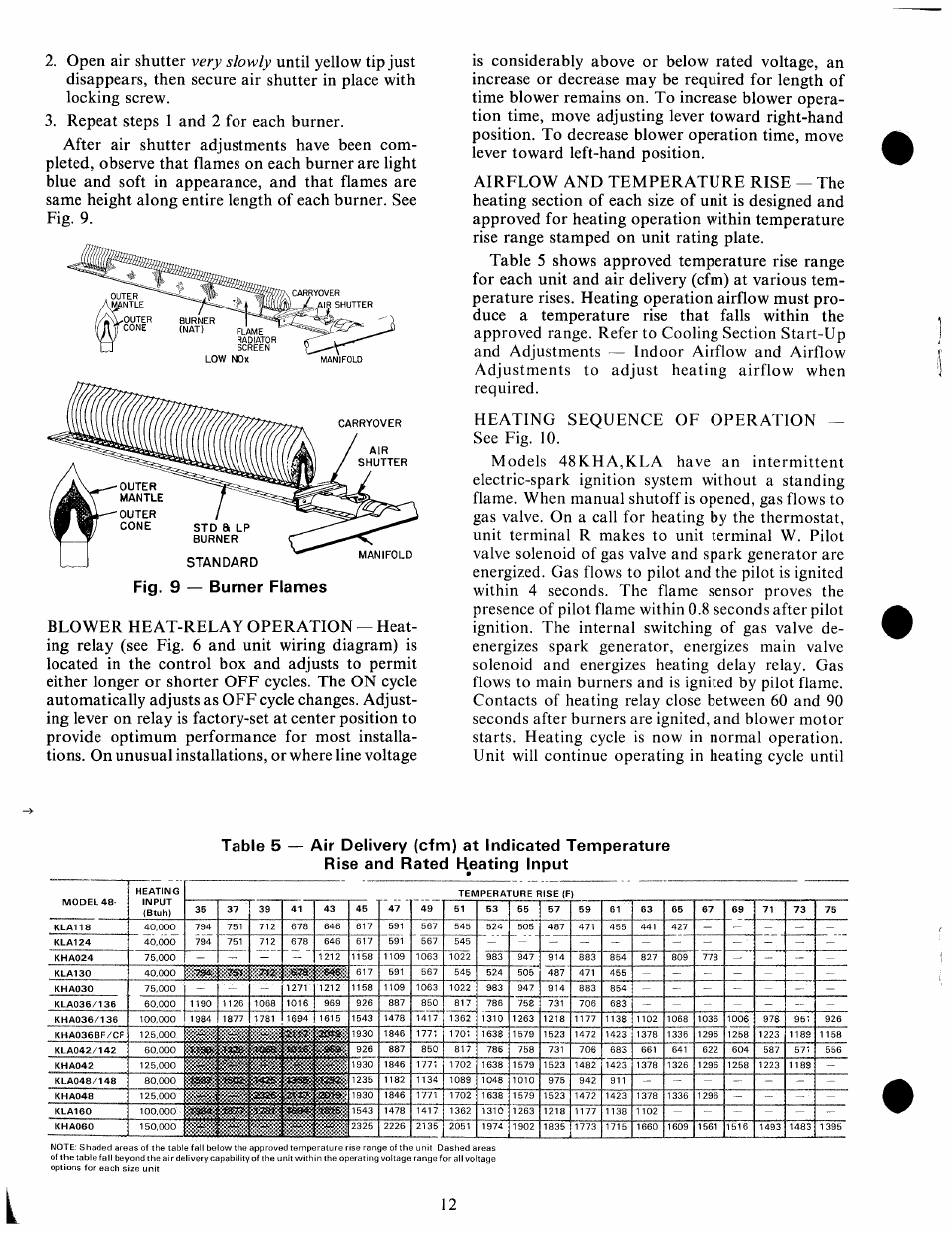 Fig. 9 — burner flames | Carrier 48KHA User Manual | Page 12 / 24