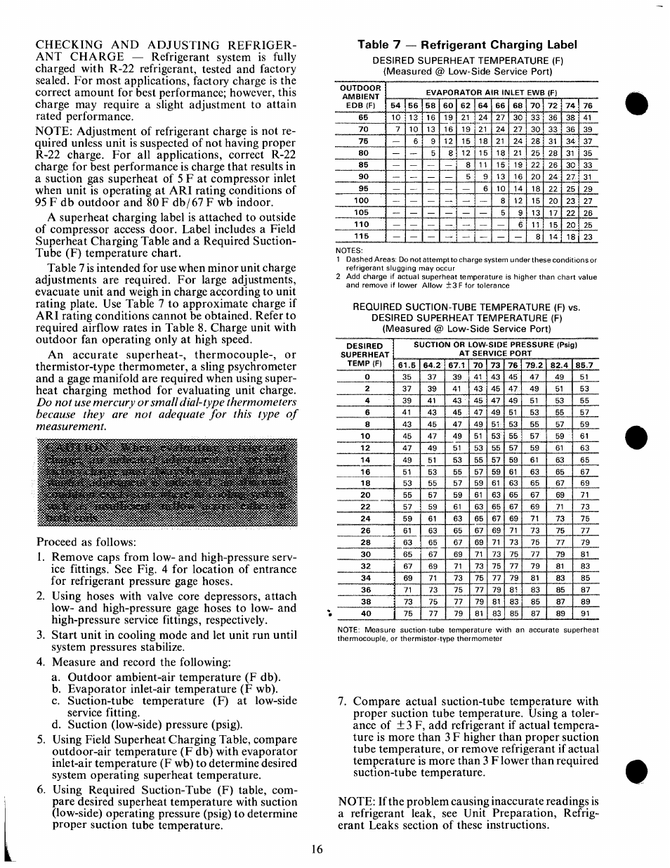 Table 7 — refrigerant charging label | Carrier 48KHA User Manual | Page 16 / 24