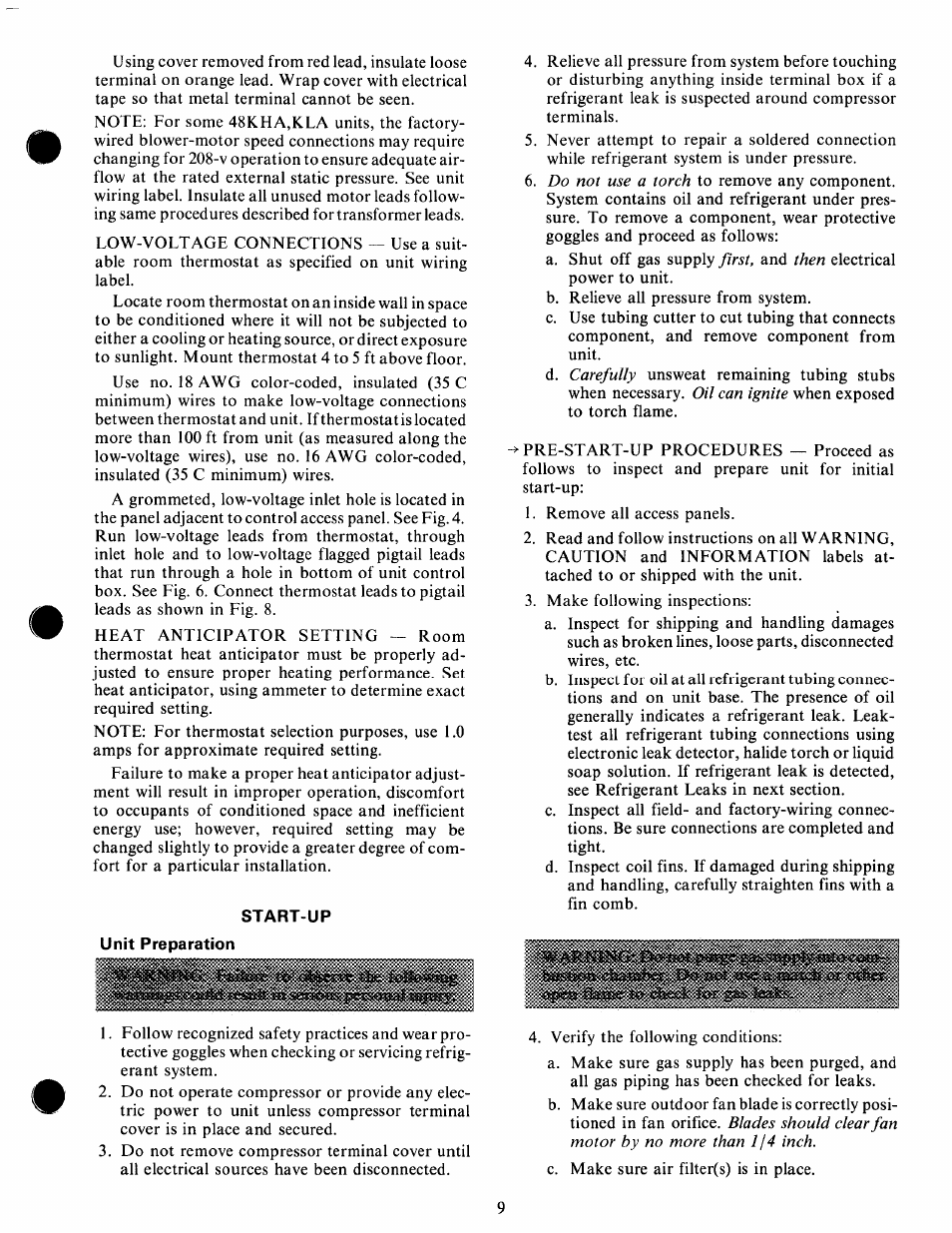 Start-up | Carrier 48KHA User Manual | Page 9 / 24