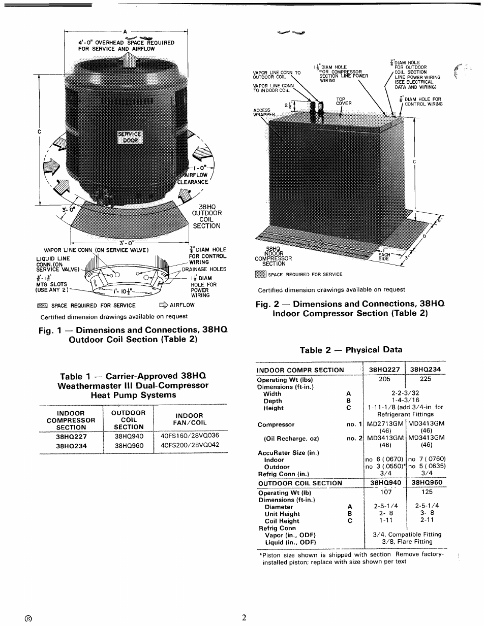 5" ll | Carrier WEATHERMASTER III 38HQ User Manual | Page 2 / 19