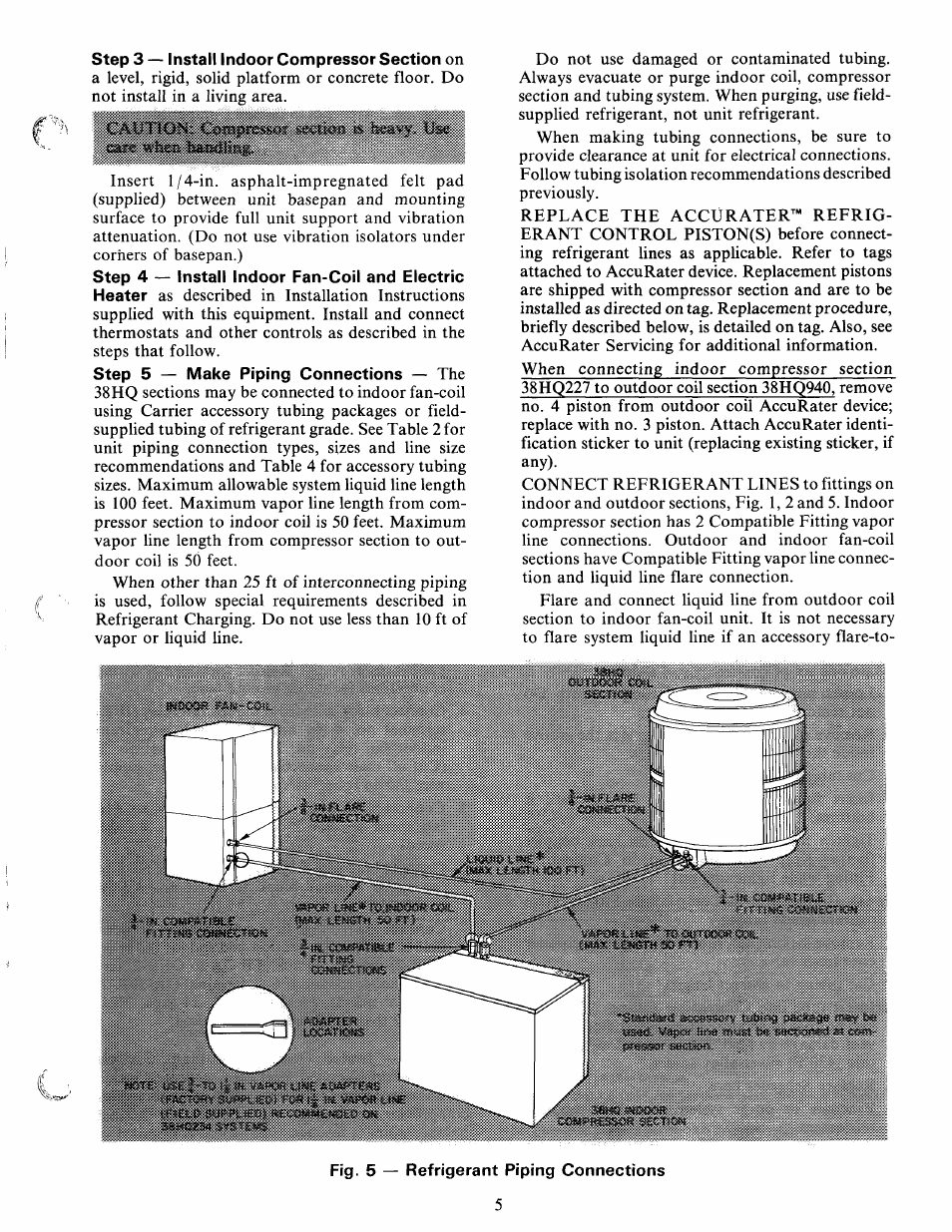 Step 3 — install indoor compressor section on | Carrier WEATHERMASTER III 38HQ User Manual | Page 5 / 19