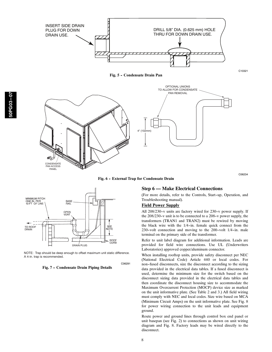 Step 6 — make electrical connections | Carrier 50PG03-07 User Manual | Page 8 / 22