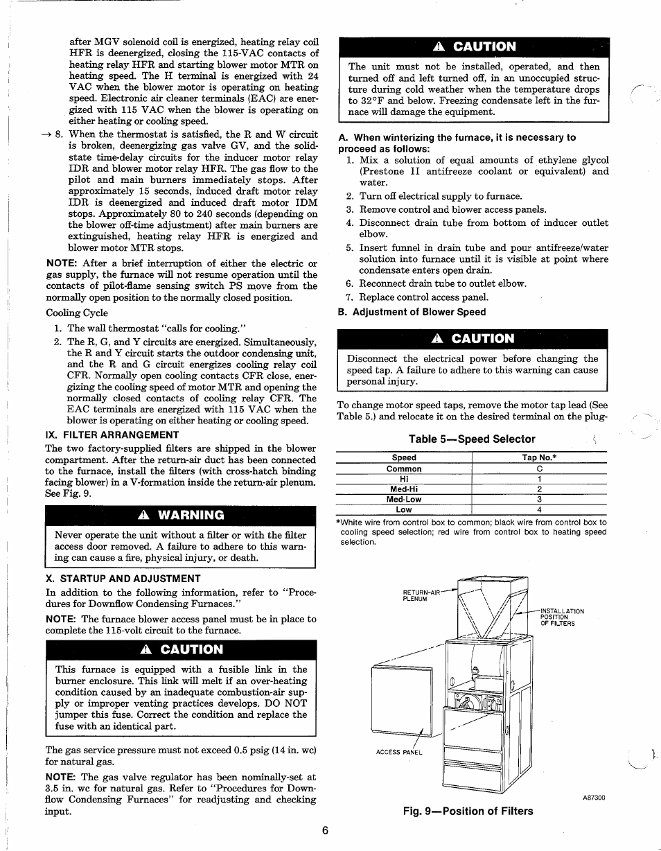 A warning, A caution | Carrier 58DX User Manual | Page 6 / 10