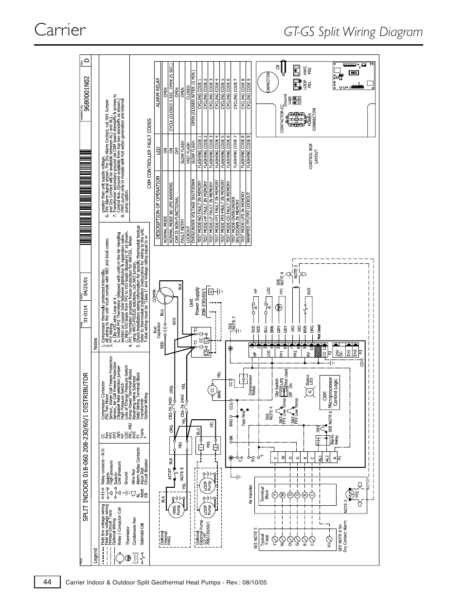 Carrier, Gt-gs split wiring diagram | Carrier GT-S User Manual | Page 46 / 56