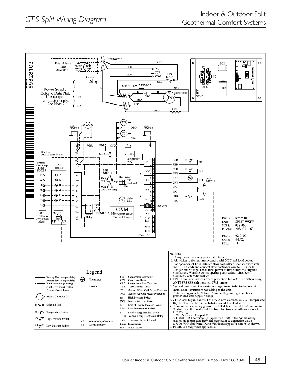 Gt-s split wiring diagram | Carrier GT-S User Manual | Page 47 / 56