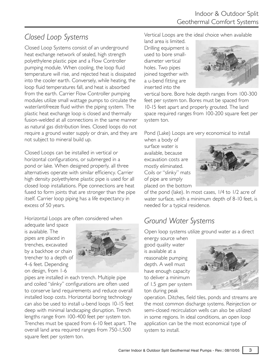 Ground water systems, Closed loop systems | Carrier GT-S User Manual | Page 5 / 56