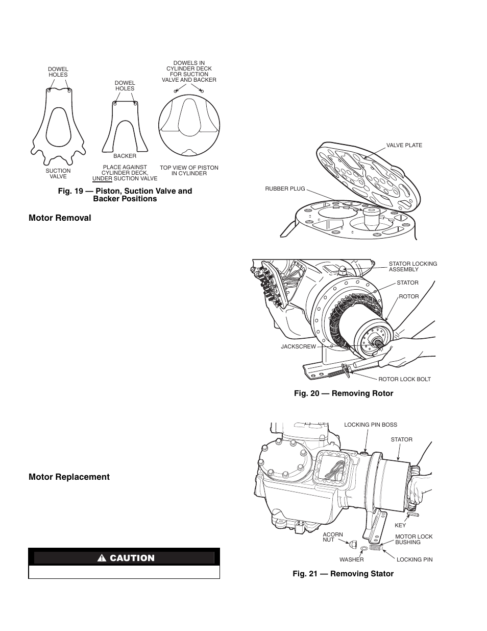 Motor removal, Motor replacement | Carrier Compressor and Condensing Unit User Manual | Page 16 / 20