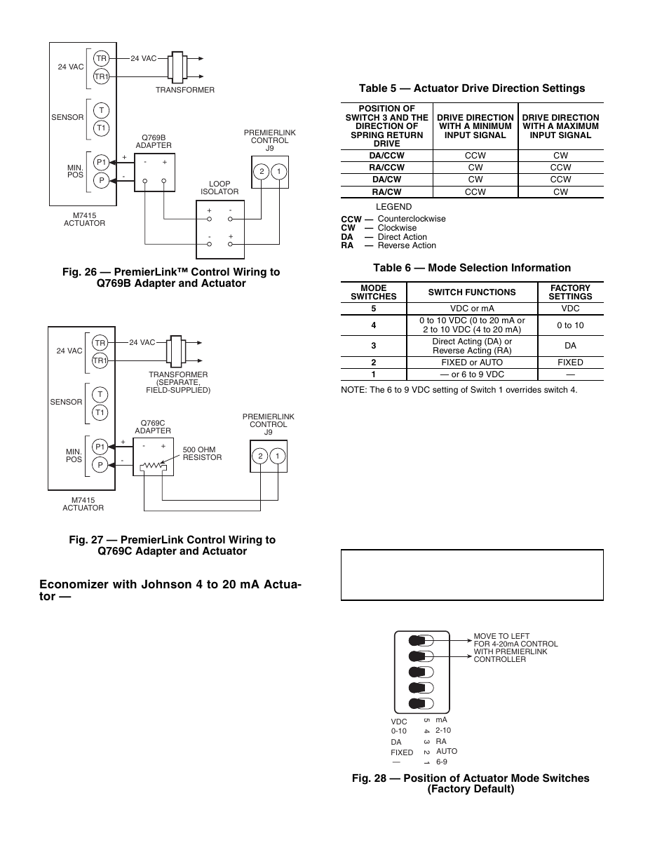 Economizer with johnson 4 to 20 ma actua- tor | Carrier PREMIERLINK 33CSPREMLK User Manual | Page 24 / 44
