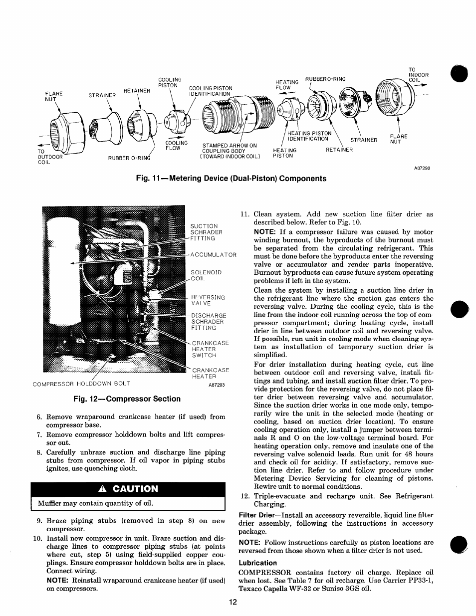 A caution, Lubrication | Carrier 50QQ User Manual | Page 12 / 16
