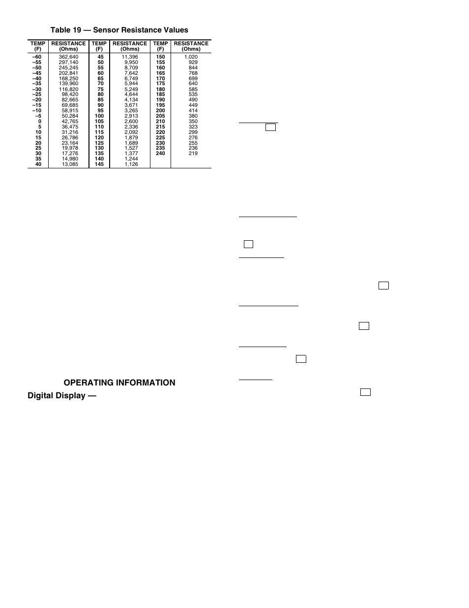 Operating information digital display | Carrier PC 111 User Manual | Page 34 / 64
