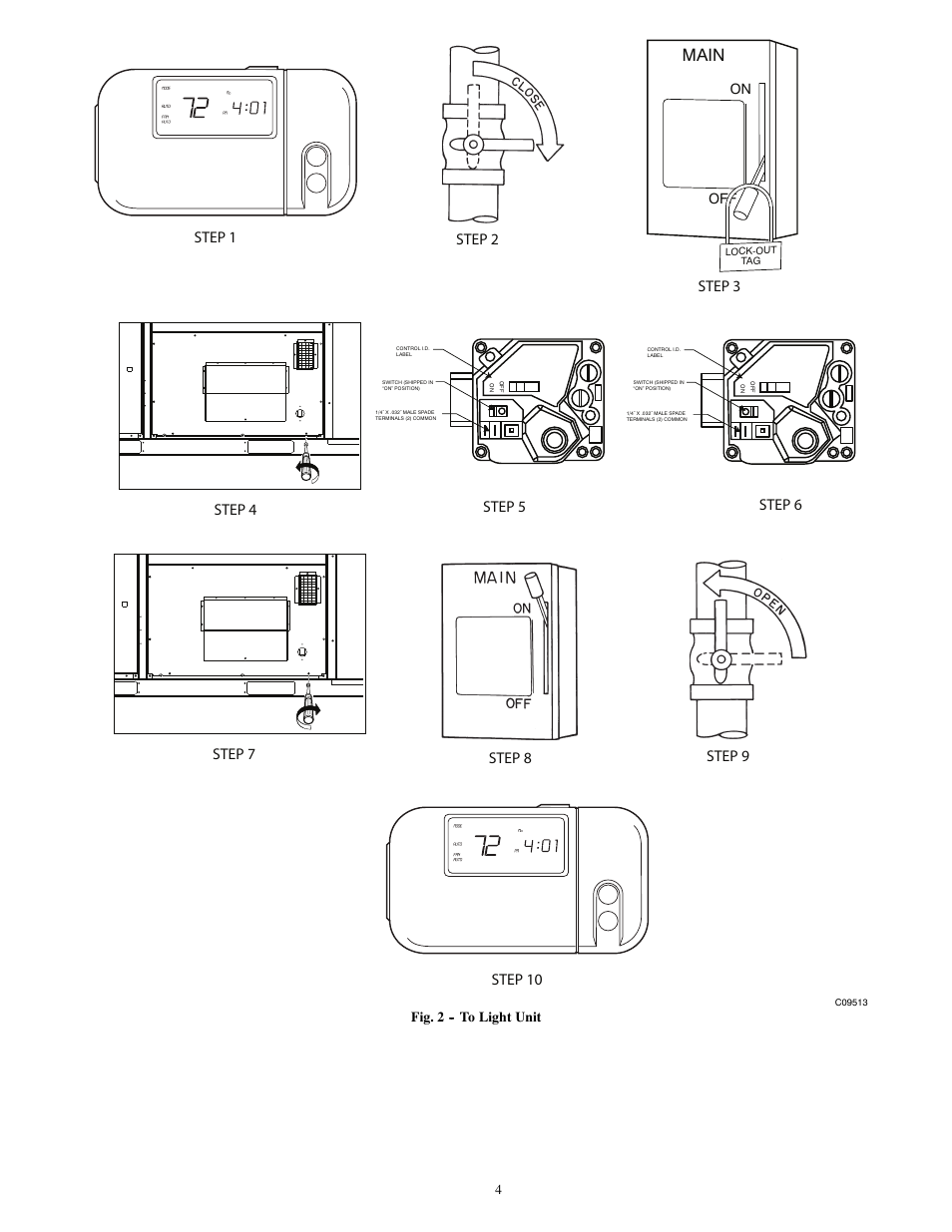 Main, On off | Carrier 48PG20---28 User Manual | Page 4 / 11