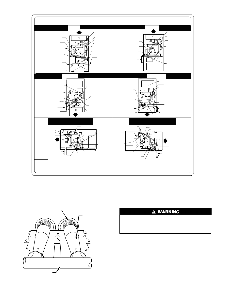 Fig. 8—furnace pressure and drain tubing diagram, Fig. 9—burner flame, Tube routing | Burner flame burner manifold | Carrier 58MSA User Manual | Page 6 / 16