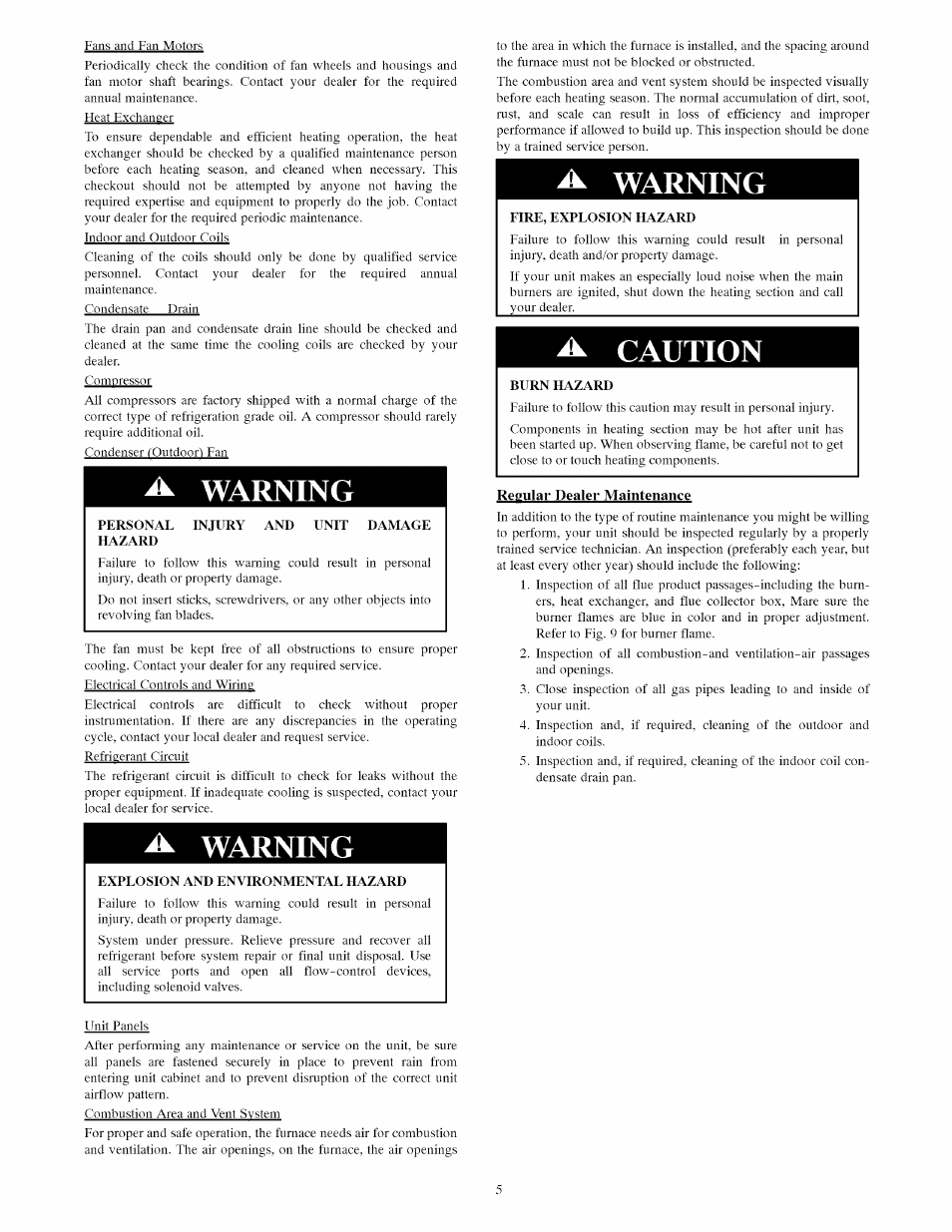 A warning, A. warning, A. caution | Warning | Carrier 48VL-A User Manual | Page 5 / 8