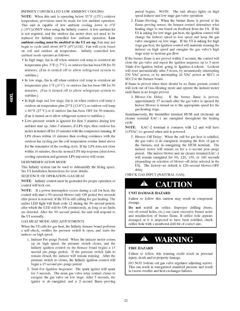 A. caution, A. warning | Carrier 48XL User Manual | Page 22 / 36