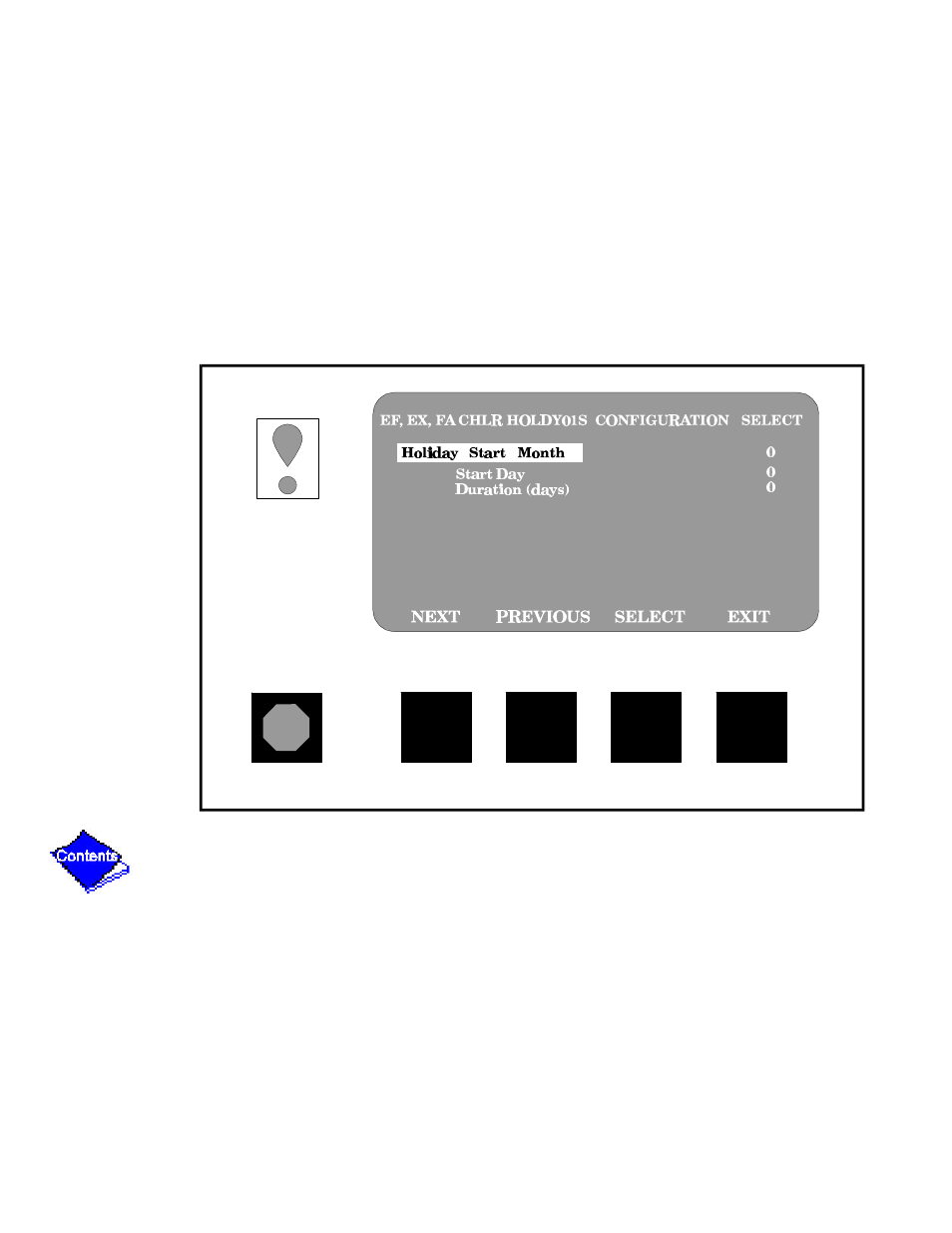 Figure 24 — example of holiday period screen, Figure 24 | Carrier 17/19EX User Manual | Page 377 / 437