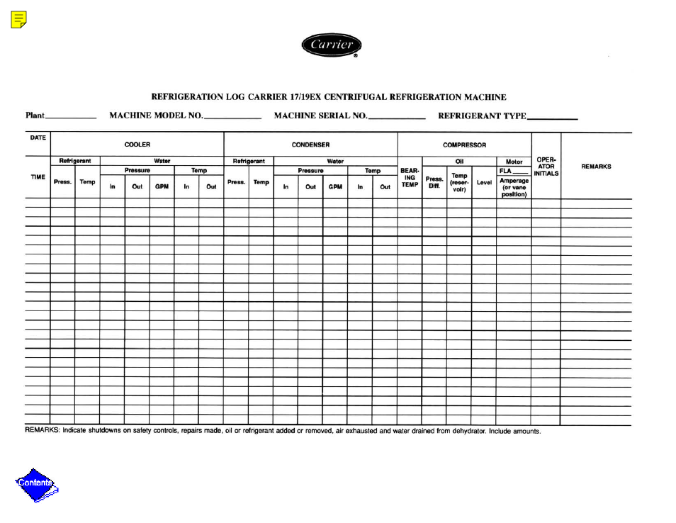Figure 31 — refrigeration log, Figure 31, Click here for figure 31 — refrigeration log | Carrier 17/19EX User Manual | Page 384 / 437