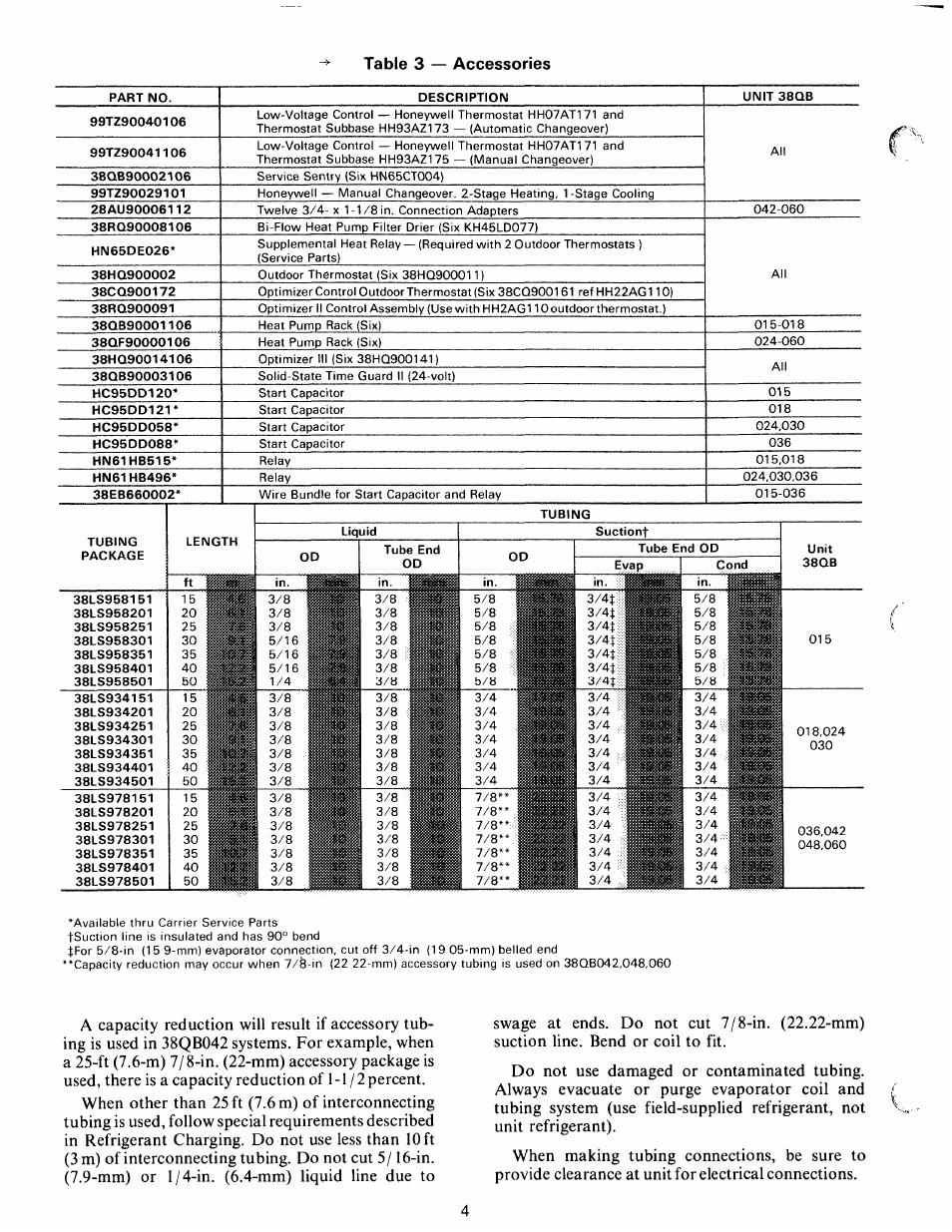 Table 3 — accessories | Carrier 38QB User Manual | Page 4 / 20