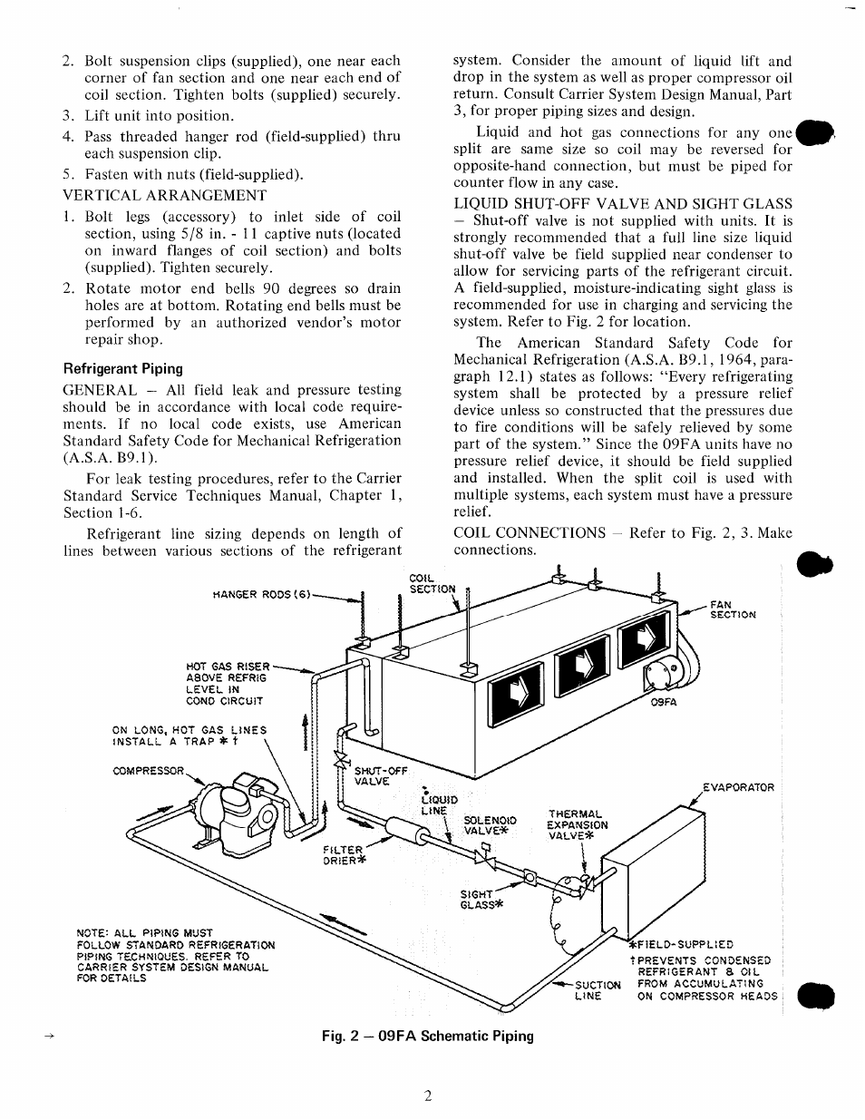 Refrigerant piping | Carrier 09FA User Manual | Page 2 / 4