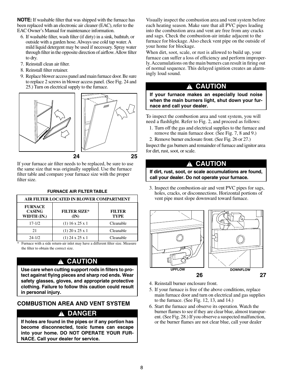 Caution, Danger | Carrier Gas 58MSA User Manual | Page 8 / 12