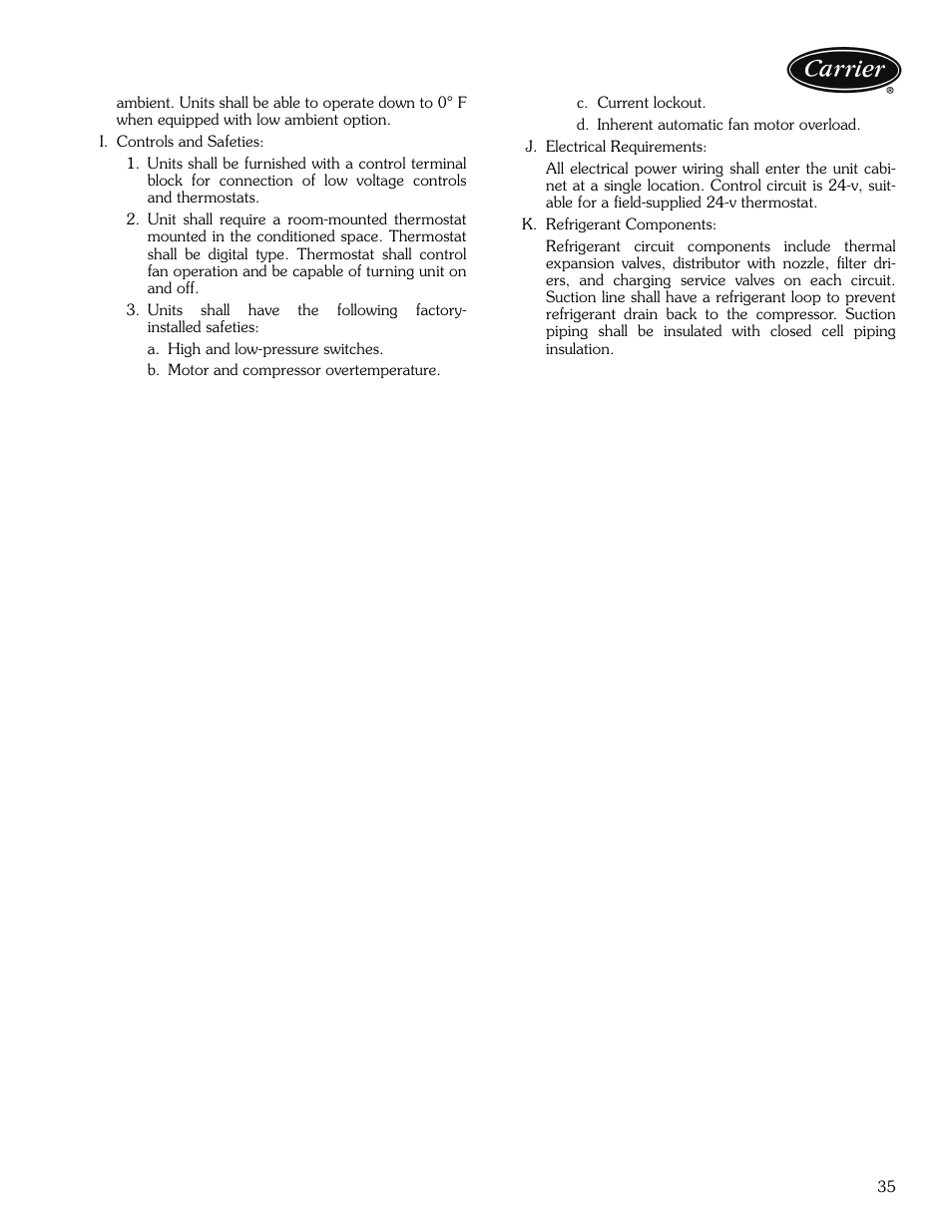 Carrier OMNIZONE 50XCA06-24 User Manual | Page 35 / 36