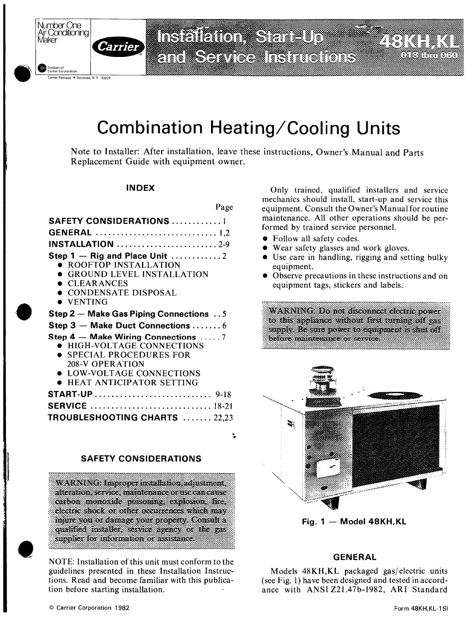 Carrier 48KH User Manual | 24 pages