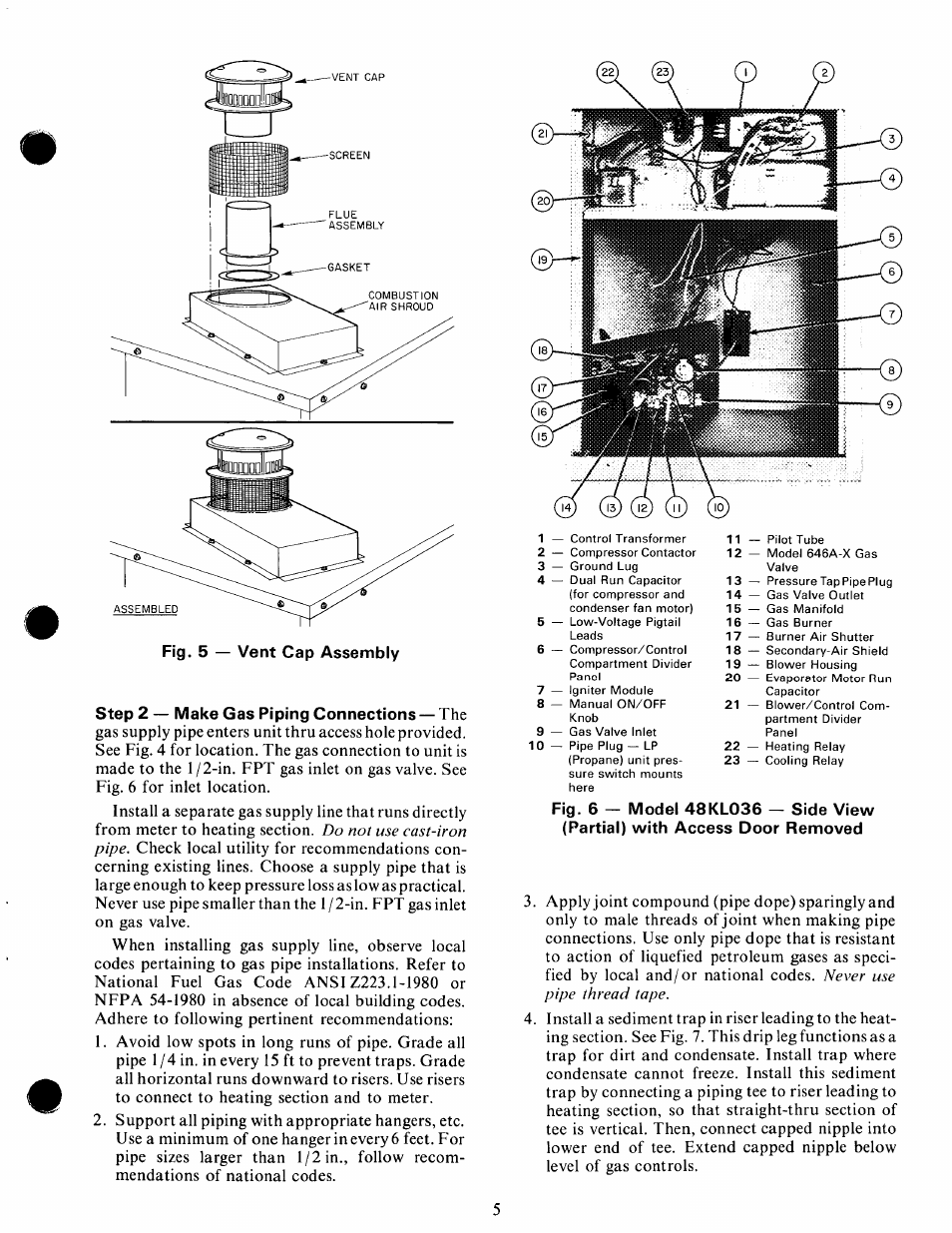 Step 2 — make gas piping connections — the | Carrier 48KH User Manual | Page 5 / 24