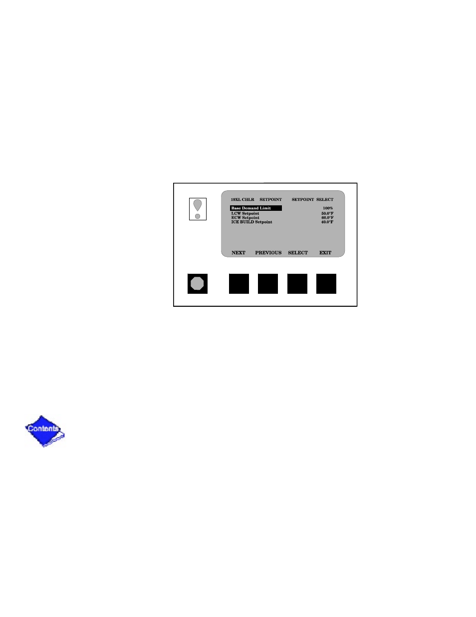 Figure 19 — example of set point screen, Figure 19 | Carrier 19XL User Manual | Page 338 / 392