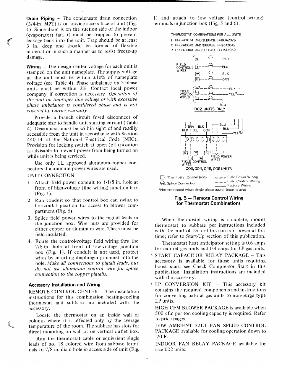 Accessory installation and wiring | Carrier 48DH User Manual | Page 5 / 13