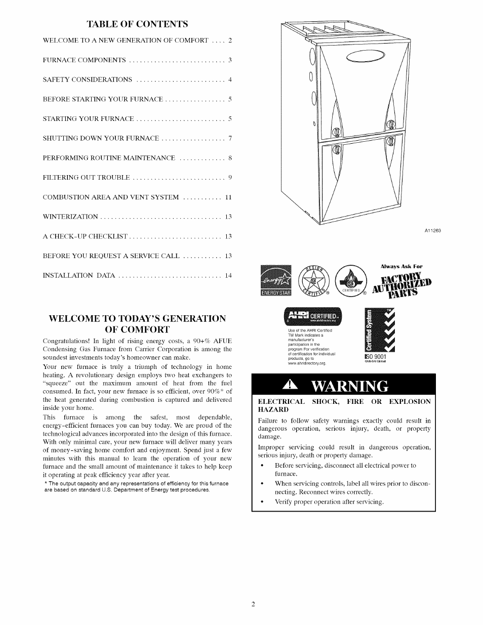 Carrier Furnace User Manual | Page 16 / 56